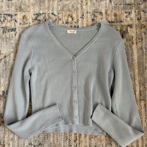Brandy Melville Light Blue Ribbed Long Sleeve Top